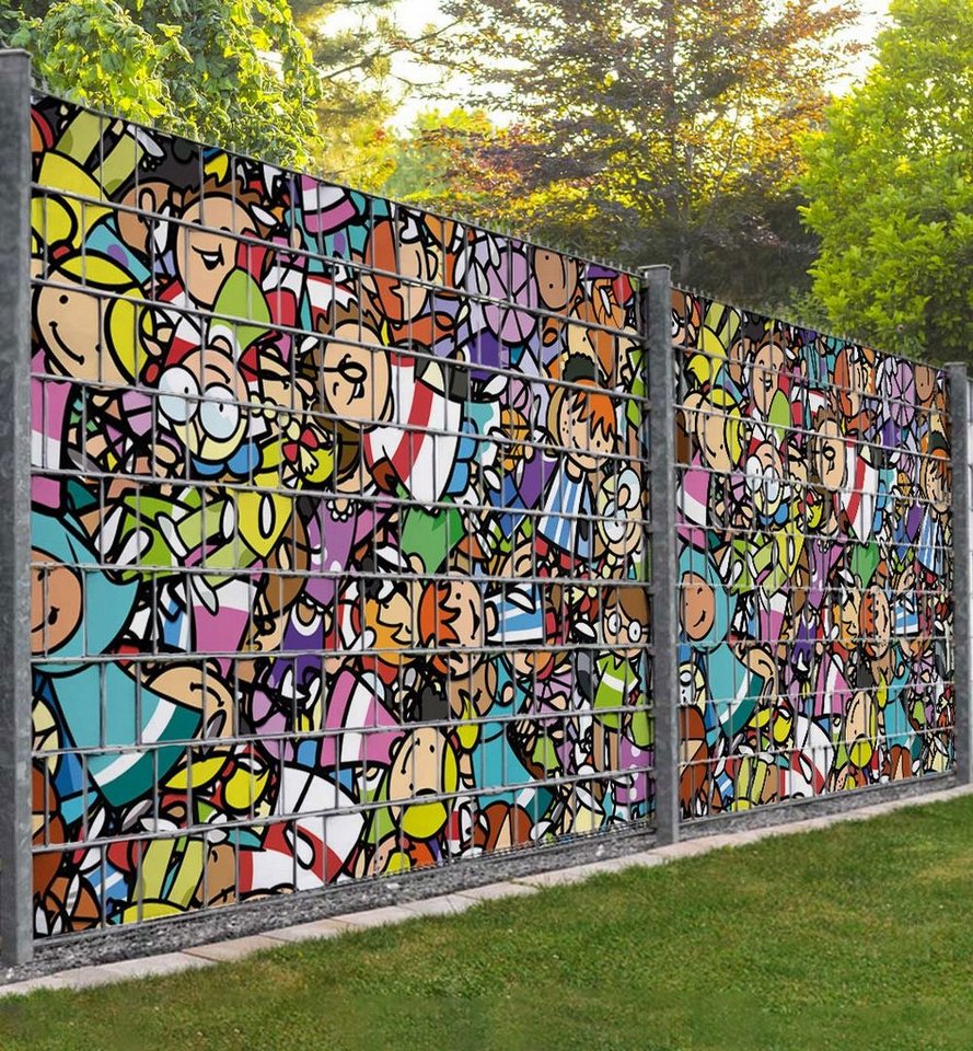 MyMaxxi Sichtschutzstreifen Sichtschutz Zaun bunte Grafik mit Cartoon Figuren Sichtschutzstreifen MyMaxxi Sichtschutzstreifen Sichtschutz Zaun bunte Grafik mit Cartoon Figuren Sichtschutzstreifen von MyMaxxi