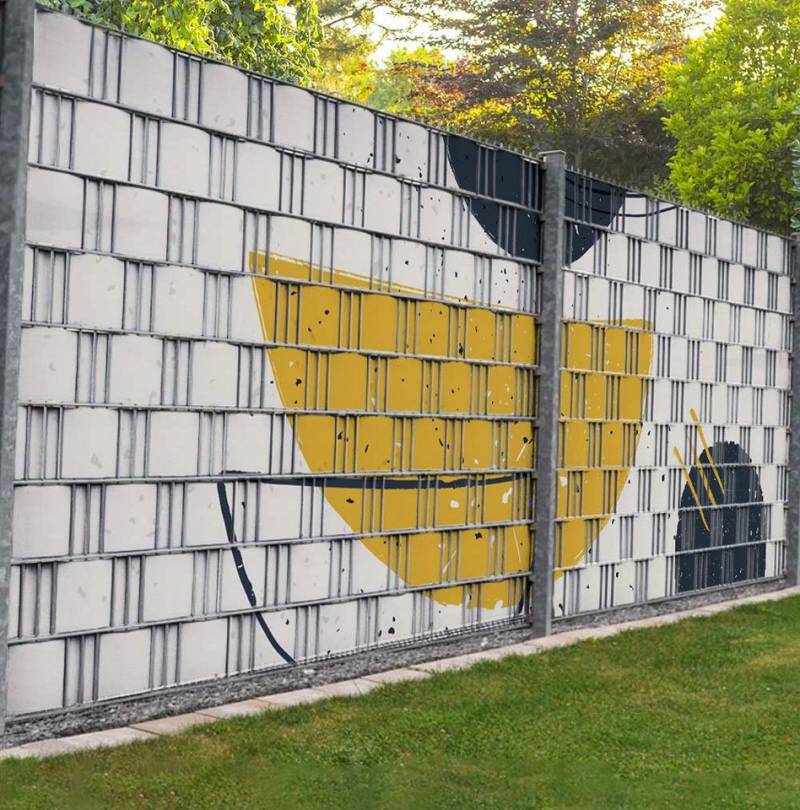 MyMaxxi Sichtschutzstreifen Sichtschutzstreifen gelbe Halbkreise Sichtschutz Garten Zaun, (gelbe Halbkreise) von MyMaxxi