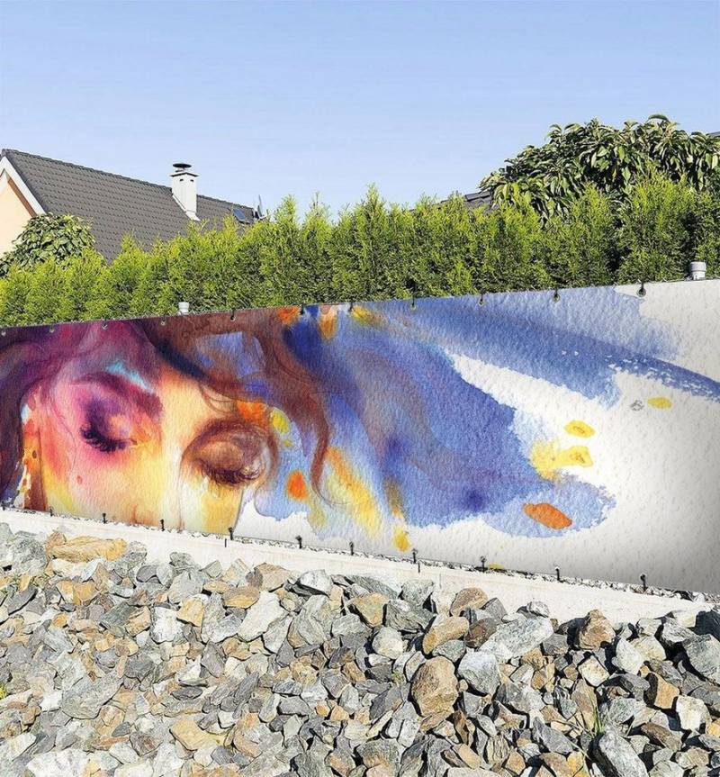 MyMaxxi Sichtschutzzaunmatten Zaunbanner Gemälde aus Wasserfarben Sichtschutz Garten Zaun von MyMaxxi