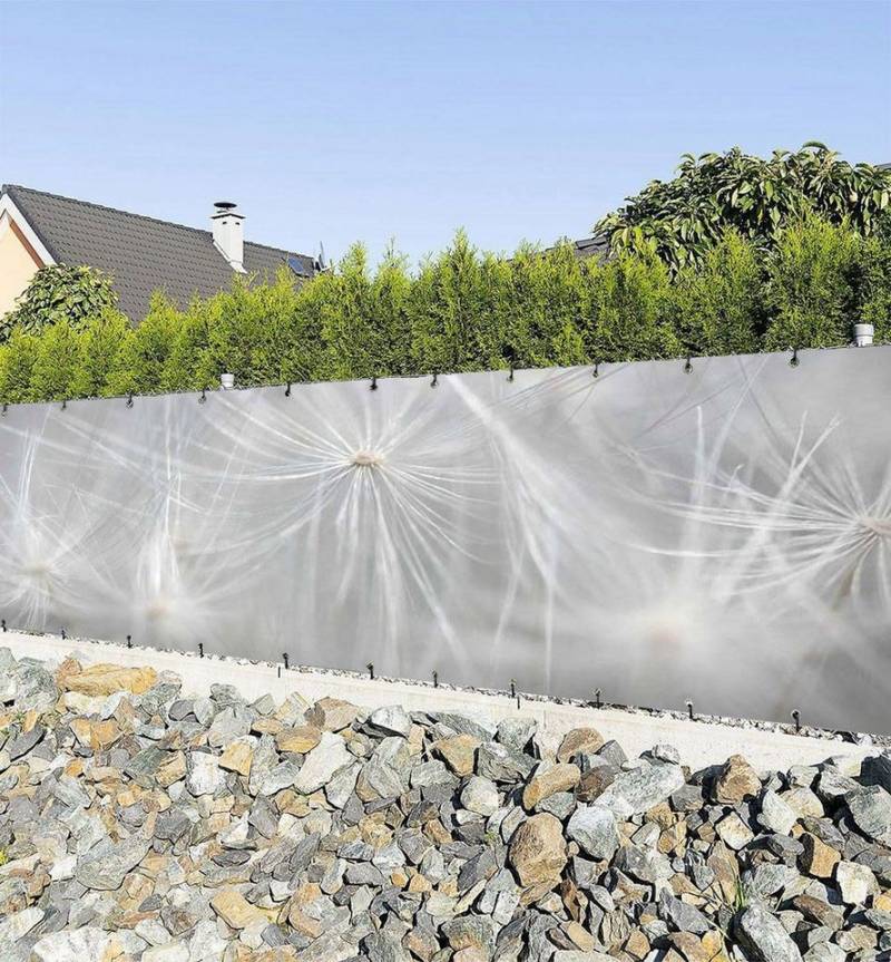 MyMaxxi Sichtschutzzaunmatten Zaunbanner Helle Pusteblumen Sichtschutz Garten Zaun, (Bambus grün) von MyMaxxi