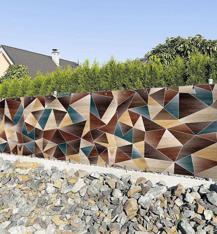 MyMaxxi Sichtschutzzaunmatten Zaunbanner Abstrakte kleine Dreiecke in Holz Farben Sichtschutz Zaun MyMaxxi Sichtschutzzaunmatten Zaunbanner Abstrakte kleine Dreiecke in Holz Farben Sichtschutz Zaun von MyMaxxi