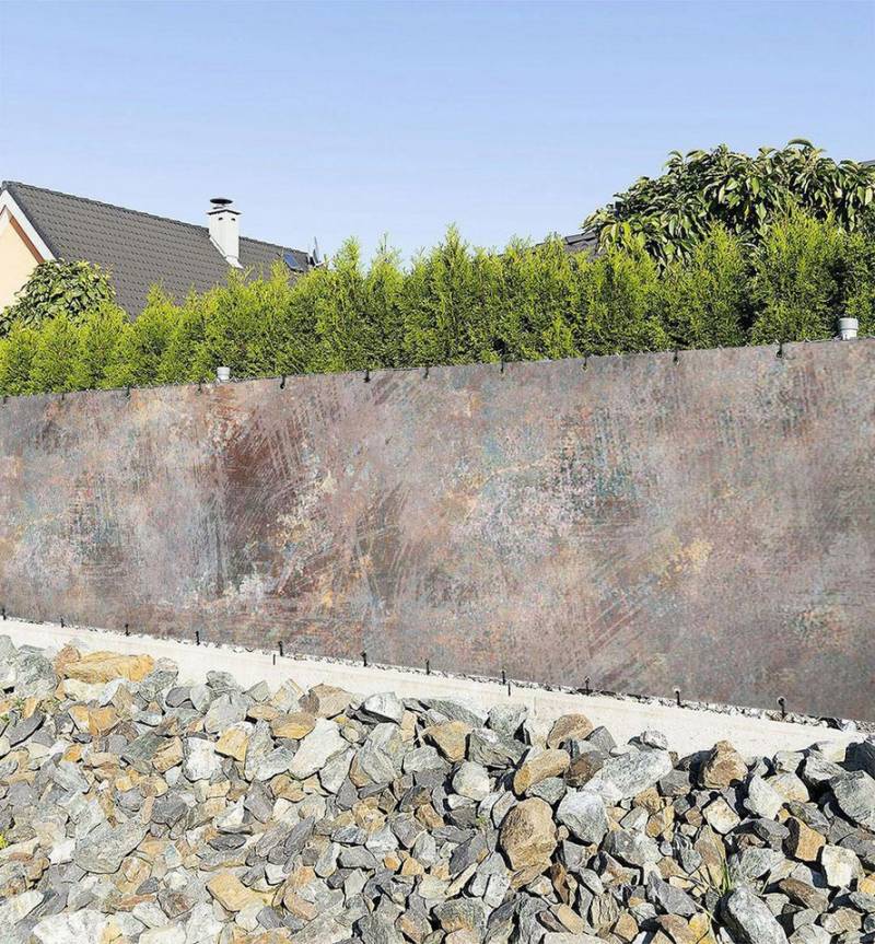 MyMaxxi Sichtschutzzaunmatten Zaunbanner Abstrakter abgenutzter Beton Sichtschutz Garten Zaun von MyMaxxi