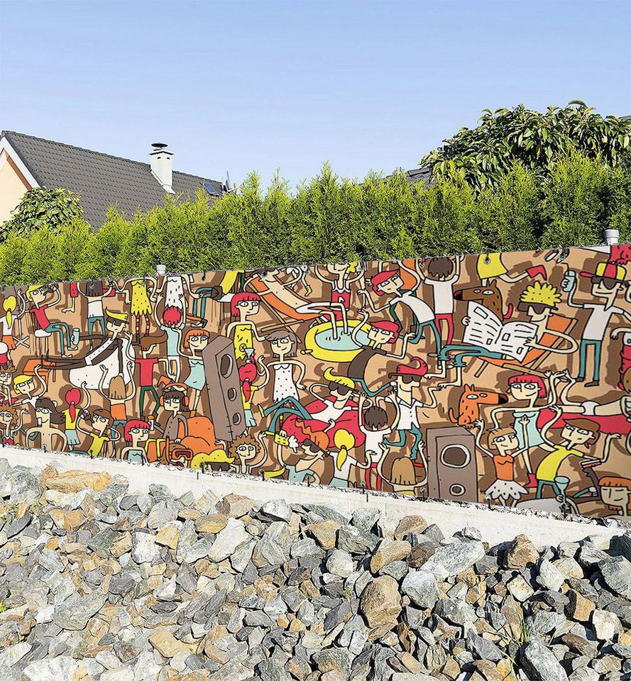MyMaxxi Sichtschutzzaunmatten Zaunbanner bunte Cartoon Figuren feiern Sichtschutz Garten Zaun, (Bambus grün) MyMaxxi Sichtschutzzaunmatten Zaunbanner bunte Cartoon Figuren feiern Sichtschutz Garten Zaun, (Bambus grün) von MyMaxxi