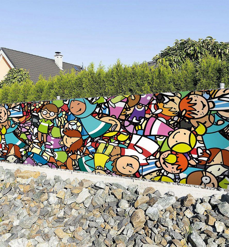 MyMaxxi Sichtschutzzaunmatten Zaunbanner bunte Grafik mit Cartoon Figuren Sichtschutz Garten Zaun, (Bambus grün) MyMaxxi Sichtschutzzaunmatten Zaunbanner bunte Grafik mit Cartoon Figuren Sichtschutz Garten Zaun, (Bambus grün) von MyMaxxi