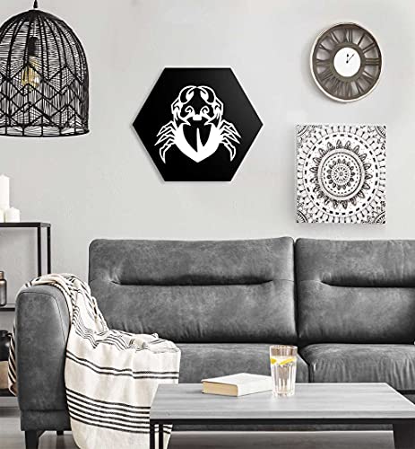 MyMaxxi | Wall Art Hexagon Wand Deko Bilder Einzeln krebs | M 35x30cm groß | Geometric Wall Collage als Acrylglas Bild | Wandbilder Wanddekoration | modern aesthetic zodiac signs von MyMaxxi