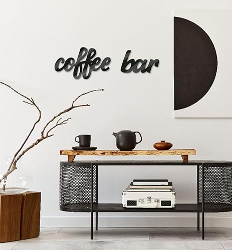 MyMaxxi - Wall Art Wand Deko Coffee bar Wandkunst Dekoration, Kaffee Schwarz - Acrylglas Treffpunkt, Material:Acryl schwarz glänzend, Wall Art Größe:Schrift 10cm von MyMaxxi