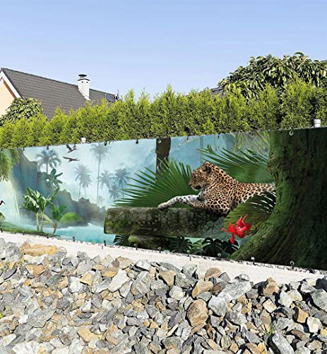 MyMaxxi Zaunbanner Sichtschutz - Tiere im Dschungel - Abdeckung für Terrasse Zaun - Windschutz Sonnenschutz Blickdicht - Zaunverkleidung wetterfest - MyMaxxi Zaunbanner Sichtschutz - Tiere im Dschungel - Abdeckung für Terrasse Zaun - Windschutz Sonnenschutz Blickdicht - Zaunverkleidung wetterfest - von MyMaxxi