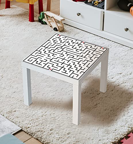 MyMaxxi | selbstklebende Tischfolie blasenfrei verkleben Mindgame Labyrinth Spielfolie kompatibel mit IKEA Lacktisch 50 x 50cm Aufkleber Sticker Kinderzimmer Spieltisch Brettspiele von MyMaxxi