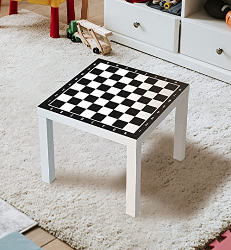 MyMaxxi | selbstklebende Tischfolie blasenfrei verkleben Schachbrett Schach 01 Spielfolie kompatibel mit IKEA Lacktisch 50 x 50cm Aufkleber Sticker Kinderzimmer Spieltisch Brettspiele von MyMaxxi