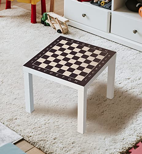 MyMaxxi | selbstklebende Tischfolie blasenfrei verkleben Schachbrett Schach 02 Spielfolie kompatibel mit IKEA Lacktisch 50 x 50cm Aufkleber Sticker Kinderzimmer Spieltisch Brettspiele von MyMaxxi