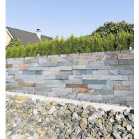 Zaunbanner Blaue Steinmauer Sichtschutz Garten Zaun von MyMaxxi