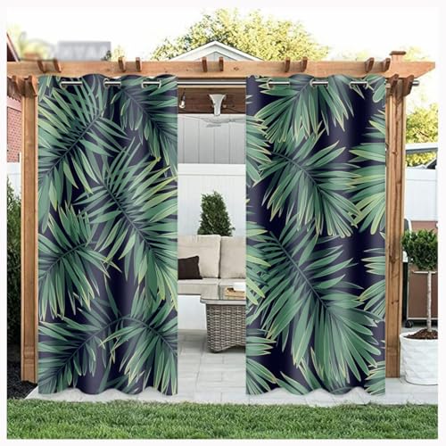 MyNvy pavillon Vorhang Outdoor Vorhänge Wasserfest Sonnenschutz Winddicht mit Ösen für Terrasse Garten Balkon Familienhaushalte einfache Montage /1 Stück(Color:g,Size:1.5 * 2.7m) von MyNvy