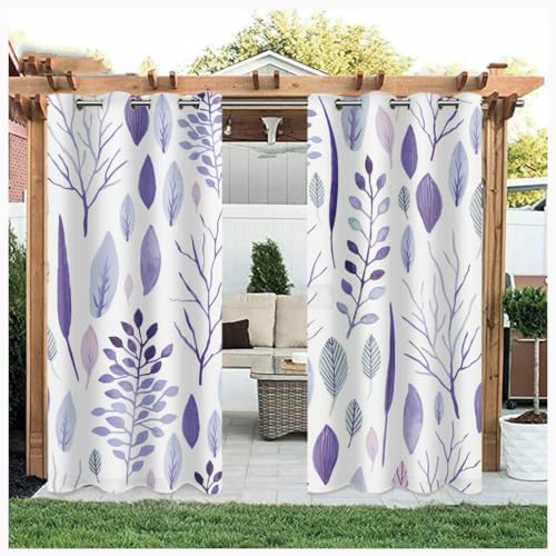 MyNvy pavillon Vorhang Outdoor Vorhänge Wasserfest Sonnenschutz Winddicht mit Ösen für Terrasse Garten Balkon Familienhaushalte einfache Montage /1 Stück(Color:i,Size:1.2 * 2.7m) von MyNvy