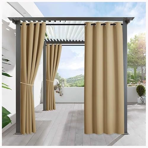 MyNvy vorhänge Outdoor Outdoor Vorhang Schlaufengardine Gartenlauben Balkon-Vorhänge Gardinen Verdunkelungsvorhänge,Vorhang Wasserdicht für Pavillon(1 Panele)(Color:f,Size:3.5 * 2.7m) von MyNvy