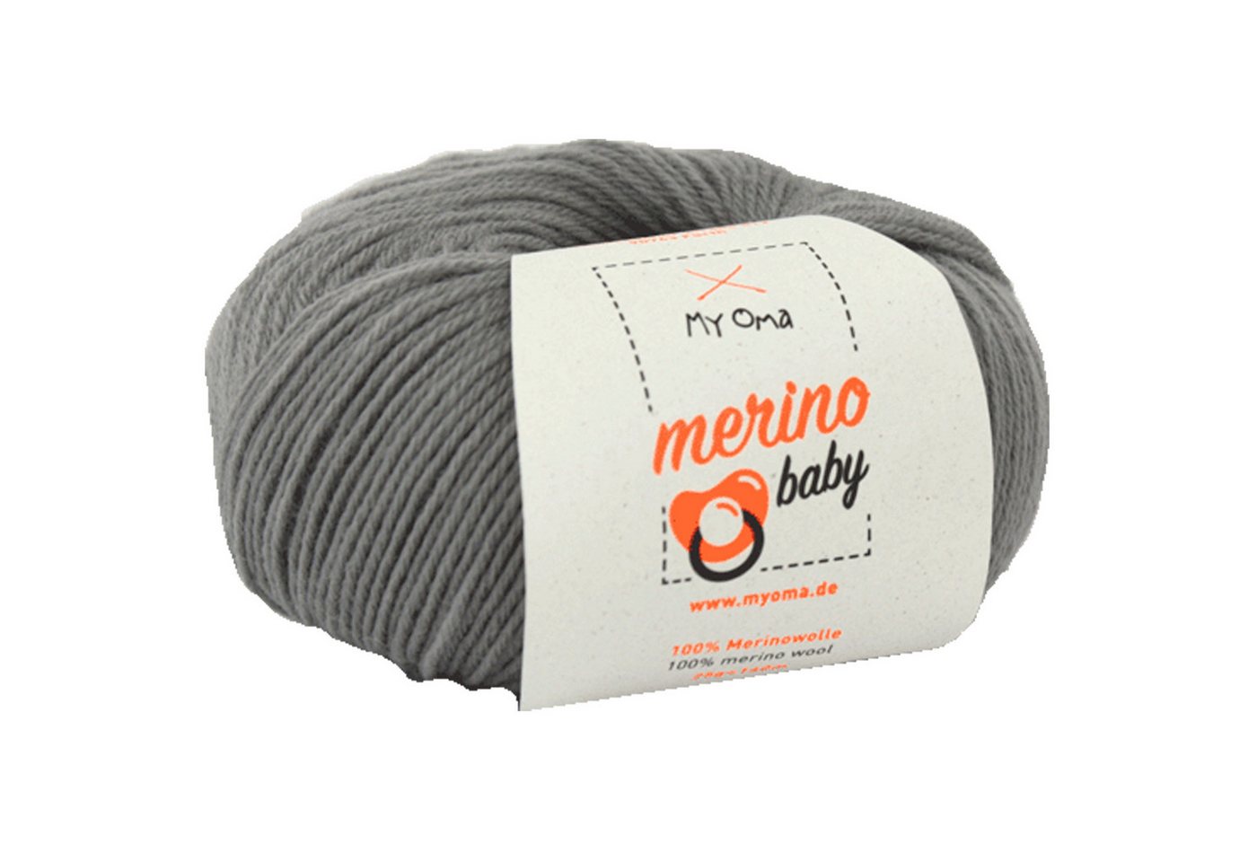 MyOma Wolle Merino Baby - Strick- und Häkelwolle, 140,00 m (25g, 1-St., zum Stricken und Häkeln, dünne Babywolle), 100% Merinowolle in 8 Pastellfarben, auf Wunsch mit Nadelset von MyOma