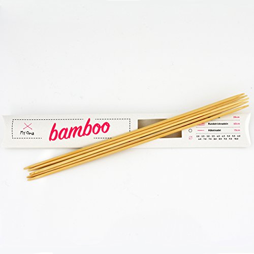 Nadelspiel Größe 2,5mm - Nadelspiel Bambus von MyOma - Stricknadeln aus Bambus - Strumpfstricknadeln Stricknadeln - Nadelspiel aus Bambus von MyOma - Stricknadeln Bambus - GRATIS MyOma Label von MyOma
