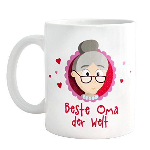 Oma Tasse - Geschenk für Omas- Für meine Lieblingsoma Tasse inkl. GRATIS Glückwunschkarte - beidseitig bedruckte Oma Kaffeetasse - Geschenk für Frauen 50 / Geschenk Geburtstag - Oma Geschenk von MyOma