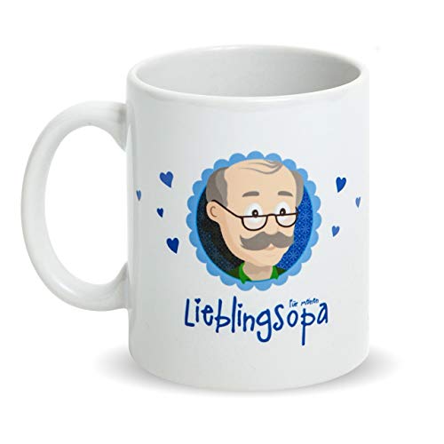 MyOma Opa Geschenke - Geschenk Opa Opa Tasse/Tasse mit Spruch mit GRATIS Glückwunschkarte - Geschenk Opa Geburtstag, Geschenke Opa Weihnachten - beidseitig bedruckte Tasse für Opa von MyOma