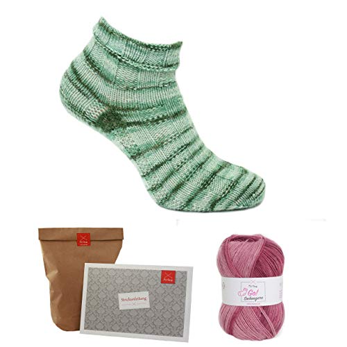 Socken stricken Wolle - Wohlfühlsocken beere (Fb 327) - rote Sockenwolle – Socken stricken Wolle – Nadelstärke 2,5-3mm – 100g Sockengarn Farbverlauf – stricken Sockenwolle von MyOma von MyOma