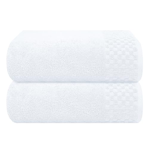 MyOwn Baumwolle 2er-Pack Oversized Badetuch-Set 70 x 140 cm, große Badetücher, Ultra saugfähig, kompakt, schnell trocknend und leicht, Weiß MyOwn Baumwolle 2er-Pack Oversized Badetuch-Set 70 x 140 cm, große Badetücher, Ultra saugfähig, kompakt, schnell trocknend und leicht, Weiß von MyOwn