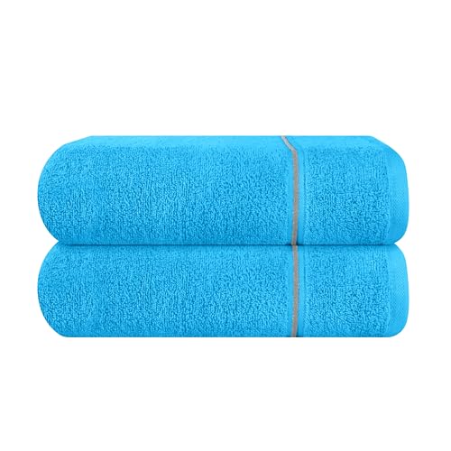 MyOwn Baumwolle 2er-Pack Oversized Badetuch-Set 70 x 140 cm, große Badetücher, Ultra saugfähig, kompakt, schnell trocknendes und leichtes Handtuch — Türkis Blau von MyOwn