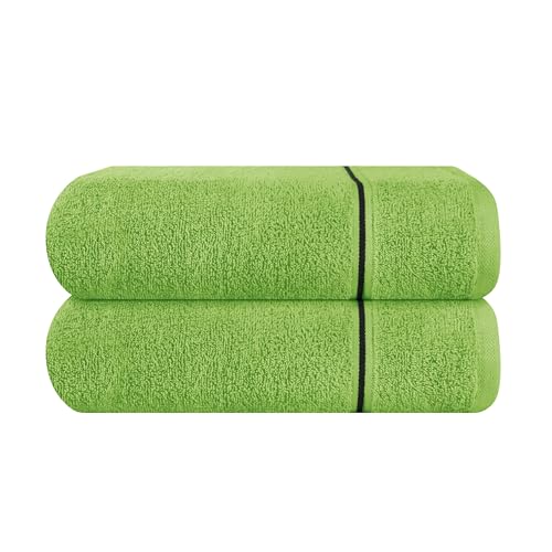 MyOwn Baumwolle 2er-Pack Oversized Badetuch-Set 70 x 140 cm, große Badetücher, Ultra saugfähig, kompaktes und leichtes Handtuch — Kiwi Grün von MyOwn