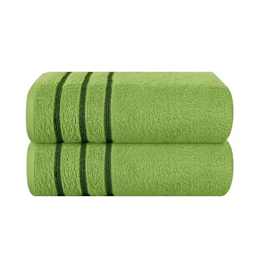MyOwn Baumwolle 2er-Pack Oversized Badetuch-Set 70 x 140 cm, große Badetücher, Ultra saugfähig, kompaktes und leichtes Handtuch — Kiwi Grün von MyOwn