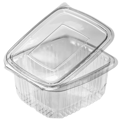 MyPapp 100 Stk. Klappboxen 500ml Rechteckbecher mit Deckel - Feinkostbecher Mealprep Box Behälter Container Einwegschale (PET) von MyPapp