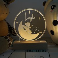 Personalisiertes Baby Mädchen Geschenk, Nachtlicht, Personalisiertes Feen Geburtstagsgeschenk, 3D Kinderzimmerlicht von MyPersonalizedLight