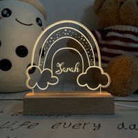 Personalisiertes Nachtlicht, Baby Geburt Geschenk, Kinderzimmer Licht, Märchen Schlafzimmer Dekor, Sternennachtlicht, Regenbogen Licht Einschlafhilfe von MyPersonalizedLight