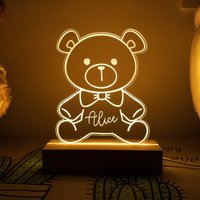 Teddybär 3D Nachtlicht, Personalisiertes Nachtlicht Kind, Schlafzimmer Dekor, Kinderzimmer Licht, Geschenk Für Geburtstagsgeschenk, Individuelle von MyPersonalizedLight