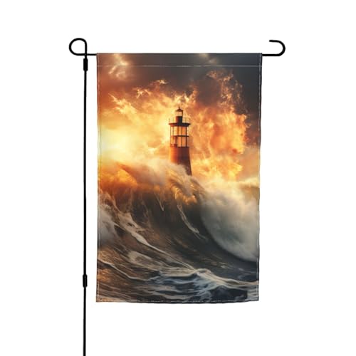 Meer Leuchtturm Im Sonnenuntergang Druck Garten Hof Urlaub Party Hochzeit Outdoor Decor Home Veranda Bauernhaus Saisonale Outdoor Flagge von MyPiky