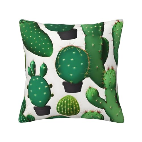 MyPiky Grüner Kaktus-Druck, quadratisch, für Couch, Sofa, Schlafzimmer, Büro, Wohnzimmer von MyPiky