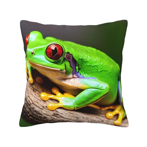 MyPiky Niedliche rote Augen Baum Frösche Druck Wurfkissenbezüge Quadratische Kissenbezüge Couch Sofa Schlafzimmer Büro Wohnzimmer Dekor MyPiky Niedliche rote Augen Baum Frösche Druck Wurfkissenbezüge Quadratische Kissenbezüge Couch Sofa Schlafzimmer Büro Wohnzimmer Dekor von MyPiky