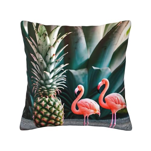 MyPiky Quadratische Kissenbezüge mit Ananas-Flamingo-Druck, für Couch, Sofa, Schlafzimmer, Büro, Wohnzimmer MyPiky Quadratische Kissenbezüge mit Ananas-Flamingo-Druck, für Couch, Sofa, Schlafzimmer, Büro, Wohnzimmer von MyPiky