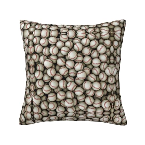MyPiky Quadratische Kissenbezüge mit Baseball-Druck, für Couch, Sofa, Schlafzimmer, Büro, Wohnzimmer MyPiky Quadratische Kissenbezüge mit Baseball-Druck, für Couch, Sofa, Schlafzimmer, Büro, Wohnzimmer von MyPiky