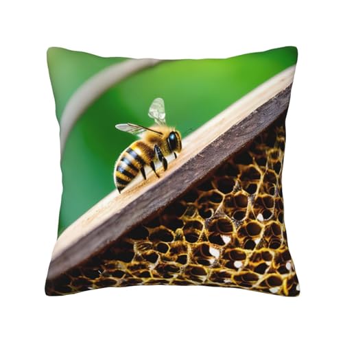 MyPiky Quadratische Kissenbezüge mit Bienen-Motiv, für Couch, Sofa, Schlafzimmer, Büro, Wohnzimmer MyPiky Quadratische Kissenbezüge mit Bienen-Motiv, für Couch, Sofa, Schlafzimmer, Büro, Wohnzimmer von MyPiky