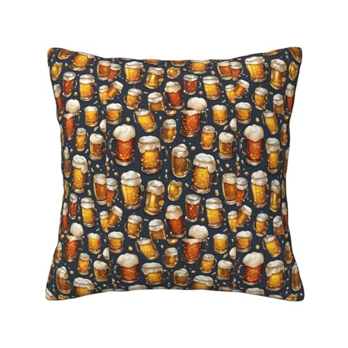 MyPiky Quadratische Kissenbezüge mit Bierdruck, für Couch, Sofa, Schlafzimmer, Büro, Wohnzimmer MyPiky Quadratische Kissenbezüge mit Bierdruck, für Couch, Sofa, Schlafzimmer, Büro, Wohnzimmer von MyPiky