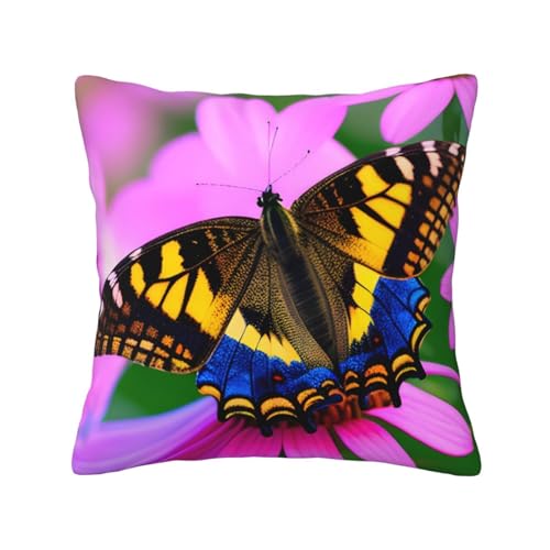 MyPiky Quadratische Kissenbezüge mit Blumen- und Schmetterlings-Druck, für Couch, Sofa, Schlafzimmer, Büro, Wohnzimmer MyPiky Quadratische Kissenbezüge mit Blumen- und Schmetterlings-Druck, für Couch, Sofa, Schlafzimmer, Büro, Wohnzimmer von MyPiky