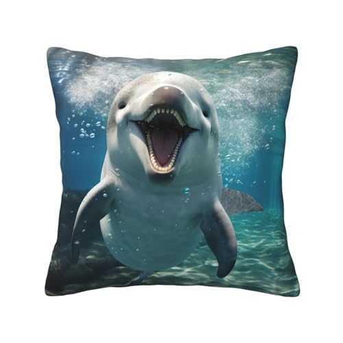 MyPiky Quadratische Kissenbezüge mit Delfin-Motiv, für Couch, Sofa, Schlafzimmer, Büro, Wohnzimmer MyPiky Quadratische Kissenbezüge mit Delfin-Motiv, für Couch, Sofa, Schlafzimmer, Büro, Wohnzimmer von MyPiky