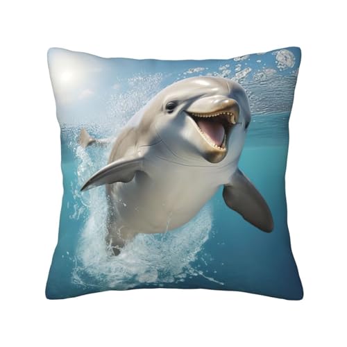 MyPiky Quadratische Kissenbezüge mit Delfin-Motiv, für Couch, Sofa, Schlafzimmer, Büro, Wohnzimmer MyPiky Quadratische Kissenbezüge mit Delfin-Motiv, für Couch, Sofa, Schlafzimmer, Büro, Wohnzimmer von MyPiky