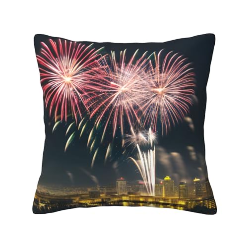 MyPiky Quadratische Kissenbezüge mit Feuerwerk-Muster, für Couch, Sofa, Schlafzimmer, Büro, Wohnzimmer MyPiky Quadratische Kissenbezüge mit Feuerwerk-Muster, für Couch, Sofa, Schlafzimmer, Büro, Wohnzimmer von MyPiky