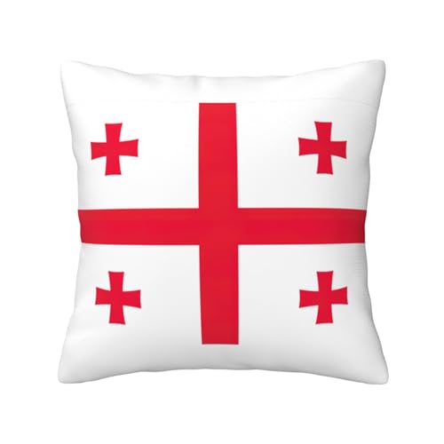 MyPiky Quadratische Kissenbezüge mit Flagge von Georgia, für Couch, Sofa, Schlafzimmer, Büro, Wohnzimmer MyPiky Quadratische Kissenbezüge mit Flagge von Georgia, für Couch, Sofa, Schlafzimmer, Büro, Wohnzimmer von MyPiky