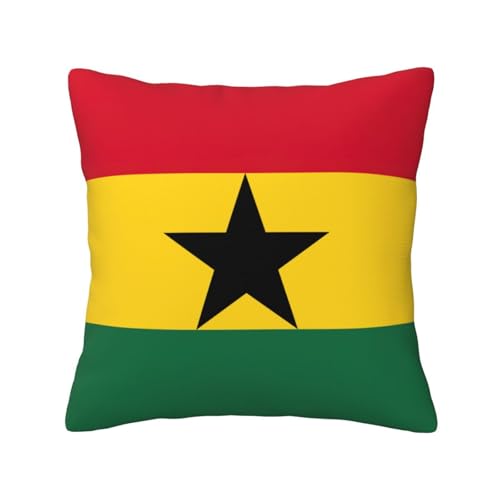 MyPiky Quadratische Kissenbezüge mit Flagge von Ghana, für Couch, Sofa, Schlafzimmer, Büro, Wohnzimmer MyPiky Quadratische Kissenbezüge mit Flagge von Ghana, für Couch, Sofa, Schlafzimmer, Büro, Wohnzimmer von MyPiky