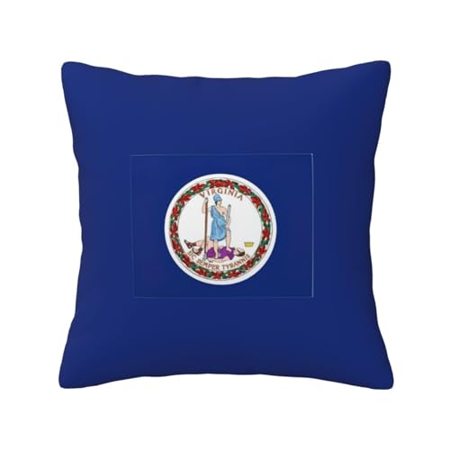 MyPiky Quadratische Kissenbezüge mit Flagge von Virginia, für Couch, Sofa, Schlafzimmer, Büro, Wohnzimmer MyPiky Quadratische Kissenbezüge mit Flagge von Virginia, für Couch, Sofa, Schlafzimmer, Büro, Wohnzimmer von MyPiky