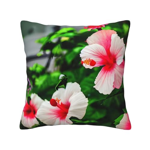MyPiky Quadratische Kissenbezüge mit Hibiskusblumen-Druck, für Couch, Sofa, Schlafzimmer, Büro, Wohnzimmer MyPiky Quadratische Kissenbezüge mit Hibiskusblumen-Druck, für Couch, Sofa, Schlafzimmer, Büro, Wohnzimmer von MyPiky