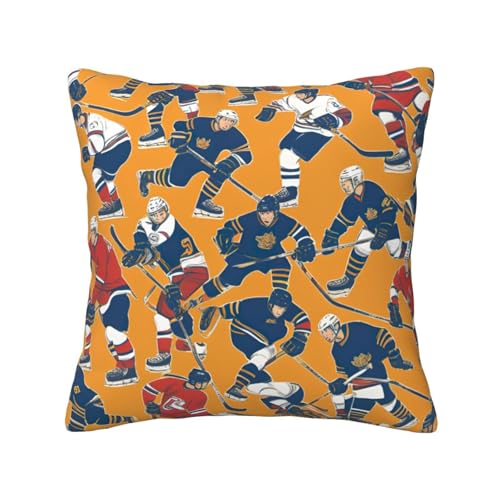 MyPiky Quadratische Kissenbezüge mit Hockey-Druck, für Couch, Sofa, Schlafzimmer, Büro, Wohnzimmer MyPiky Quadratische Kissenbezüge mit Hockey-Druck, für Couch, Sofa, Schlafzimmer, Büro, Wohnzimmer von MyPiky