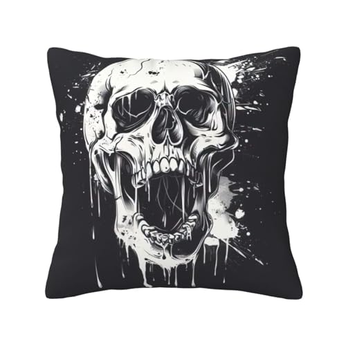 MyPiky Quadratische Kissenbezüge mit Horror-Geister-Totenkopf-Druck, für Couch, Sofa, Schlafzimmer, Büro, Wohnzimmer MyPiky Quadratische Kissenbezüge mit Horror-Geister-Totenkopf-Druck, für Couch, Sofa, Schlafzimmer, Büro, Wohnzimmer von MyPiky