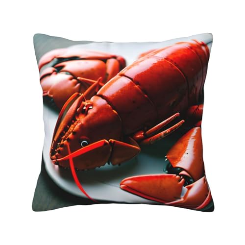 MyPiky Quadratische Kissenbezüge mit Hummer-Druck, für Couch, Sofa, Schlafzimmer, Büro, Wohnzimmer MyPiky Quadratische Kissenbezüge mit Hummer-Druck, für Couch, Sofa, Schlafzimmer, Büro, Wohnzimmer von MyPiky