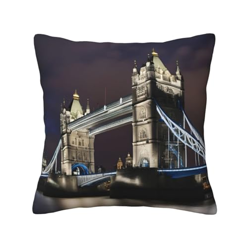 MyPiky Quadratische Kissenbezüge mit Motiv Tower Bridge in London, für Couch, Sofa, Schlafzimmer, Büro, Wohnzimmer MyPiky Quadratische Kissenbezüge mit Motiv Tower Bridge in London, für Couch, Sofa, Schlafzimmer, Büro, Wohnzimmer von MyPiky